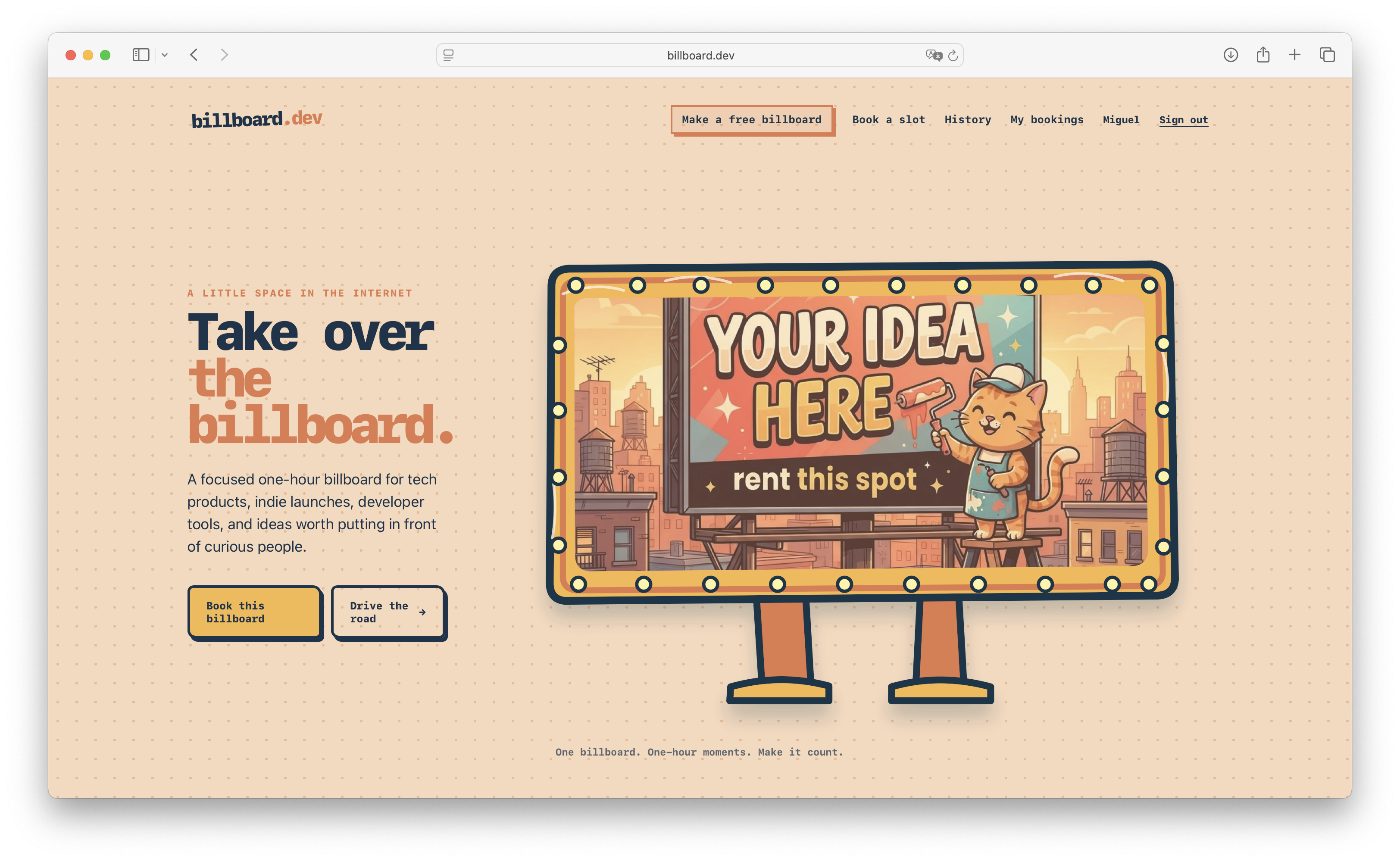 billboard.dev homepage